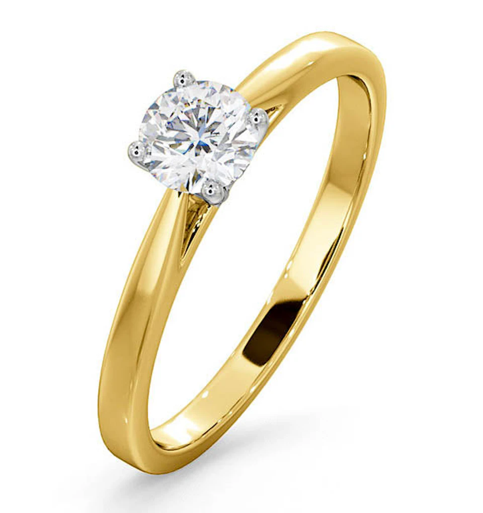 Engagement Ring Certified 0.50CT Elysia 18K Gold G/SI2