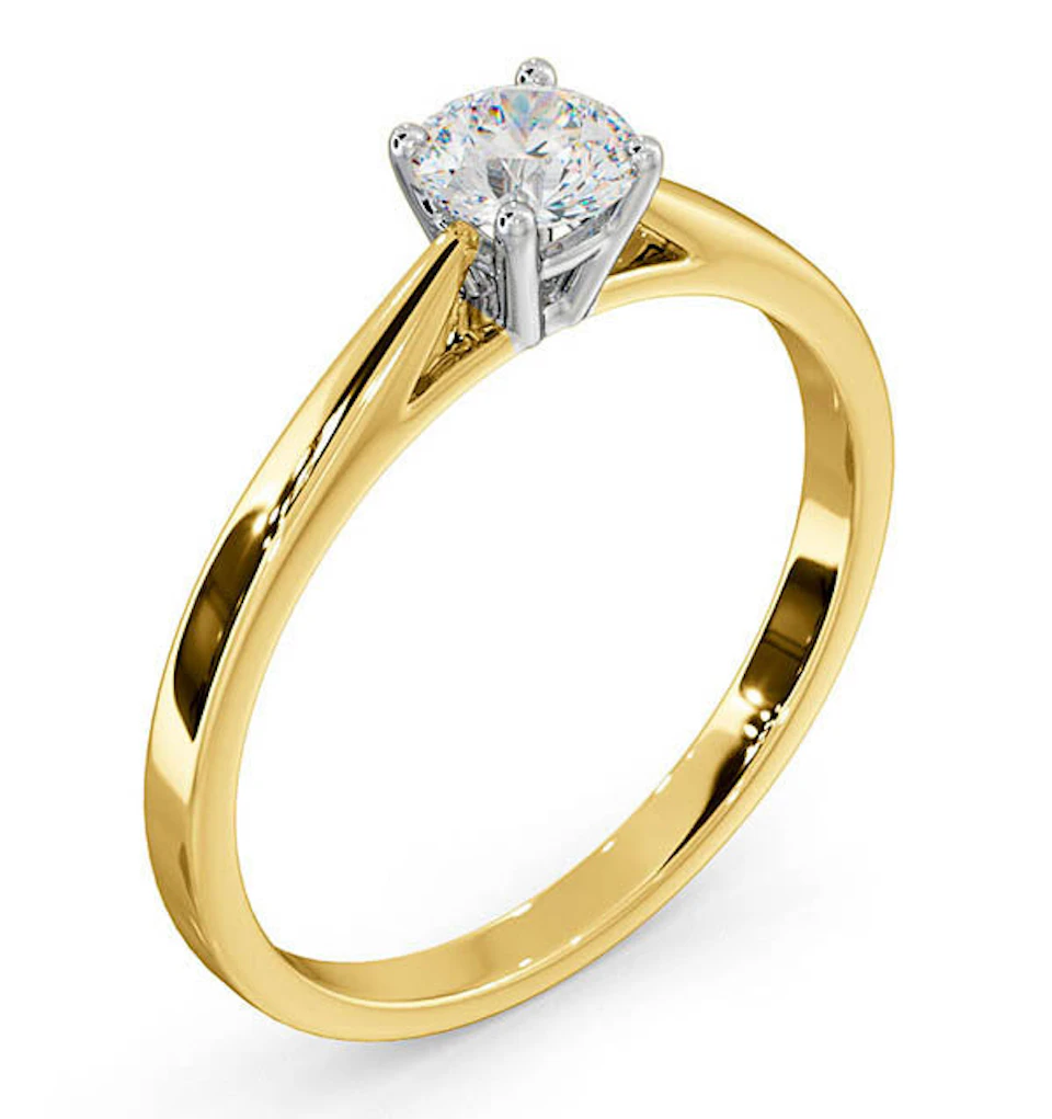 Engagement Ring Certified 0.50CT Elysia 18K Gold G/SI2