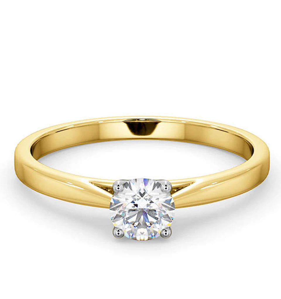 Engagement Ring Certified 0.50CT Elysia 18K Gold G/SI2