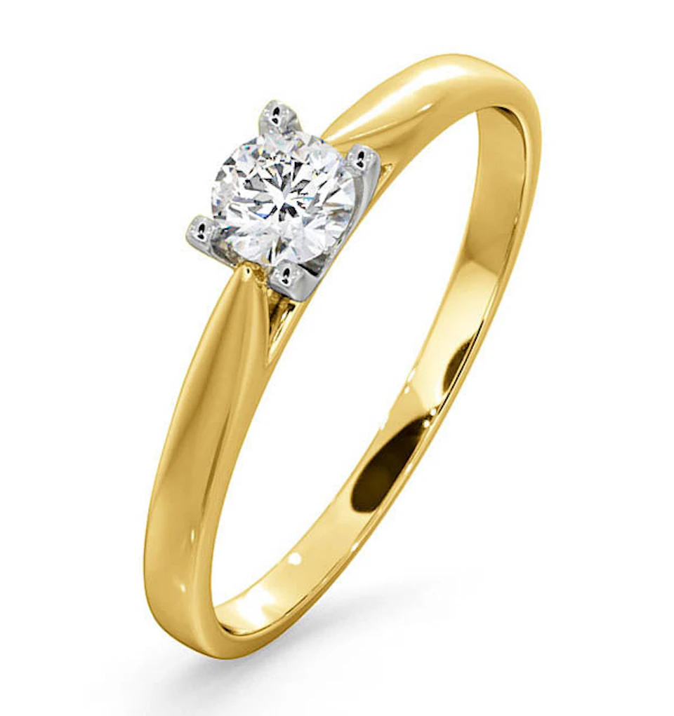 Certified Grace 18K Gold Diamond Engagement Ring 0.25CT