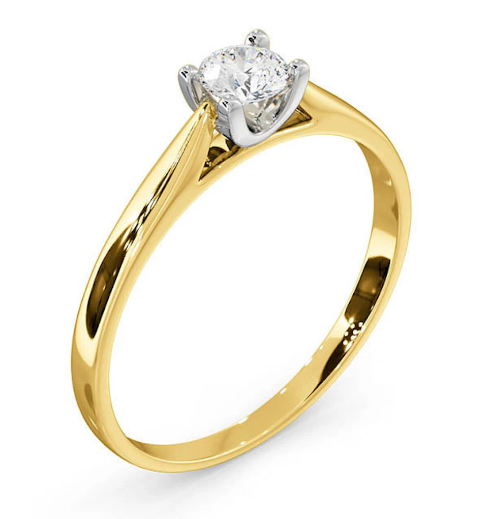 Certified Grace 18K Gold Diamond Engagement Ring 0.25CT