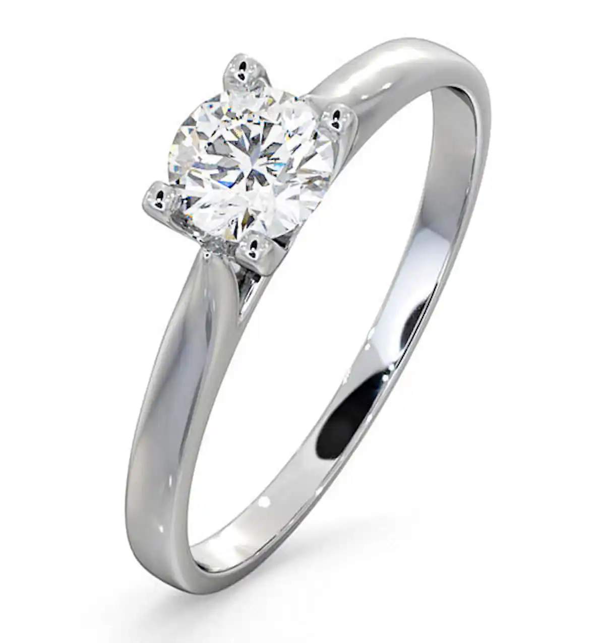 Certified 0.50CT Grace 18K White Gold Engagement Ring G/VS