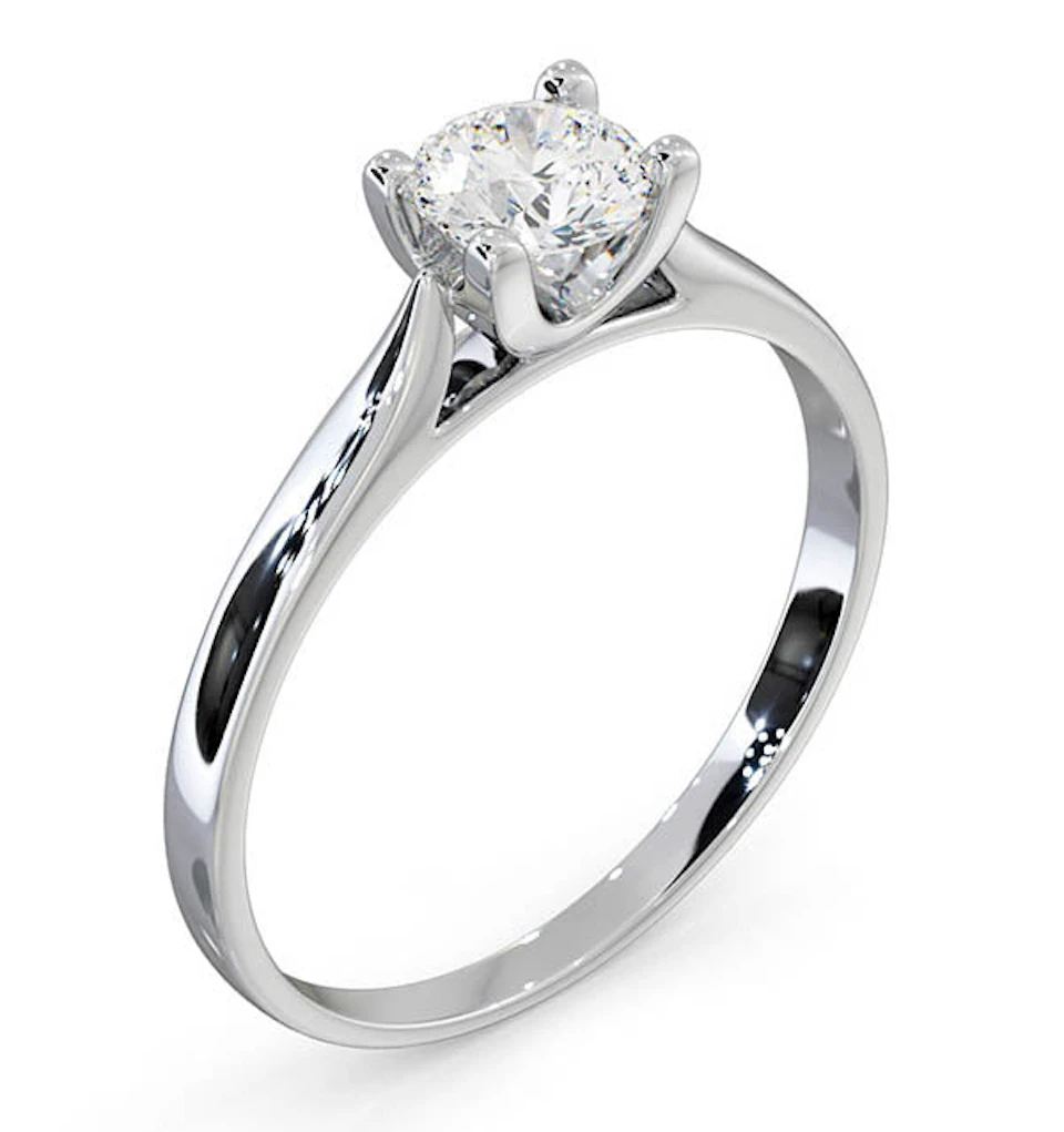 Certified 0.50CT Grace 18K White Gold Engagement Ring G/VS