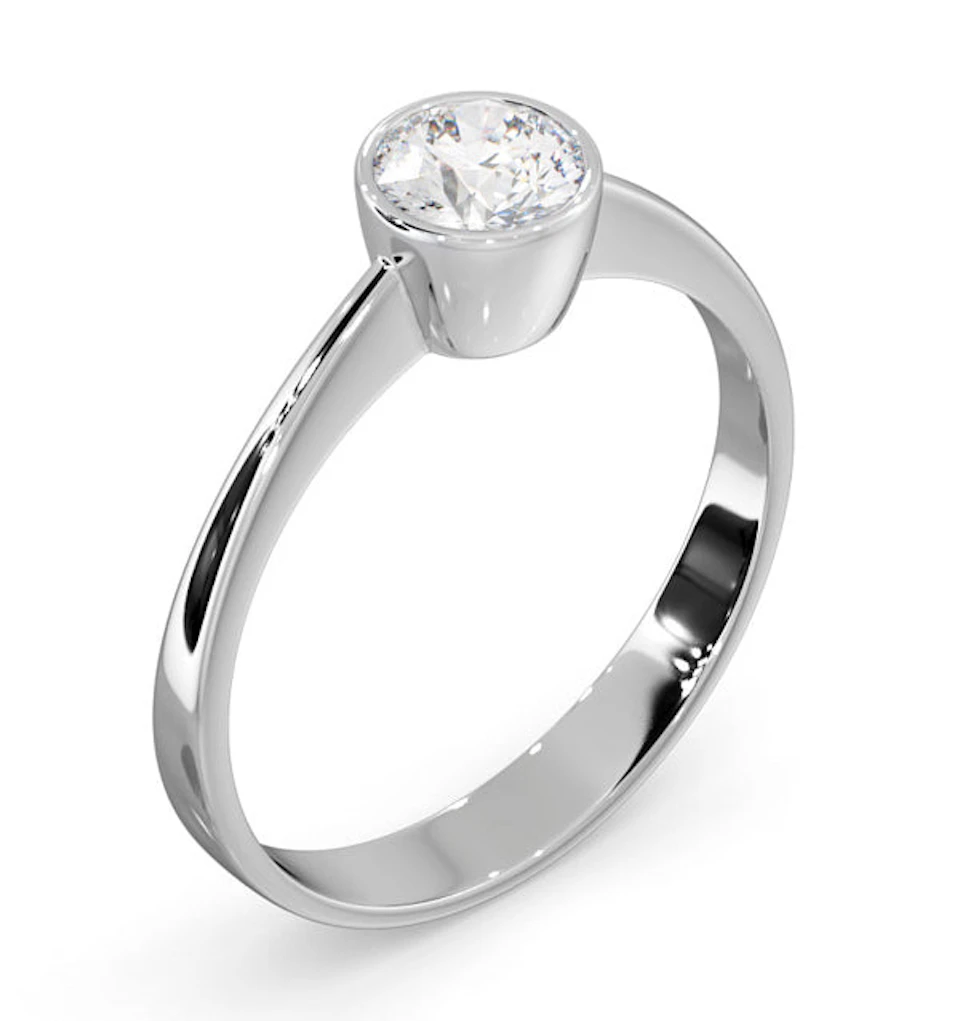 Diamond Engagement Ring - Round Emily 0.50CT 18K White Gold
