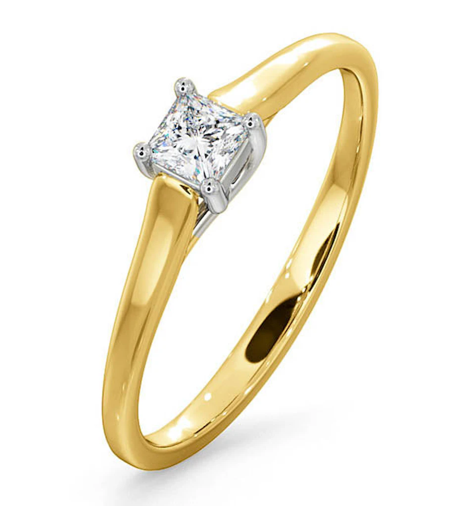 Certified Lucy 18K Gold Diamond Engagement Ring 0.25CT-G-H/SI