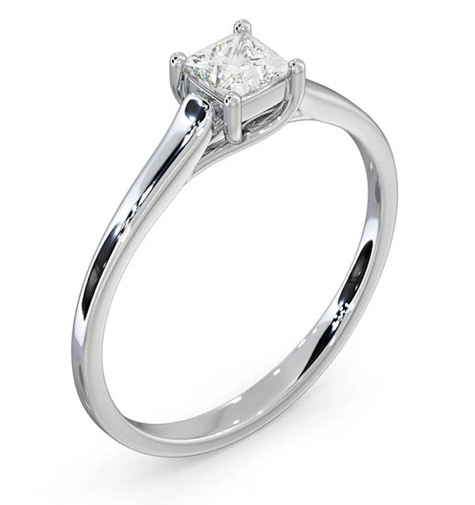 Certified Lucy 18K White Gold Diamond Engagement Ring 0.33CT-G-H/SI