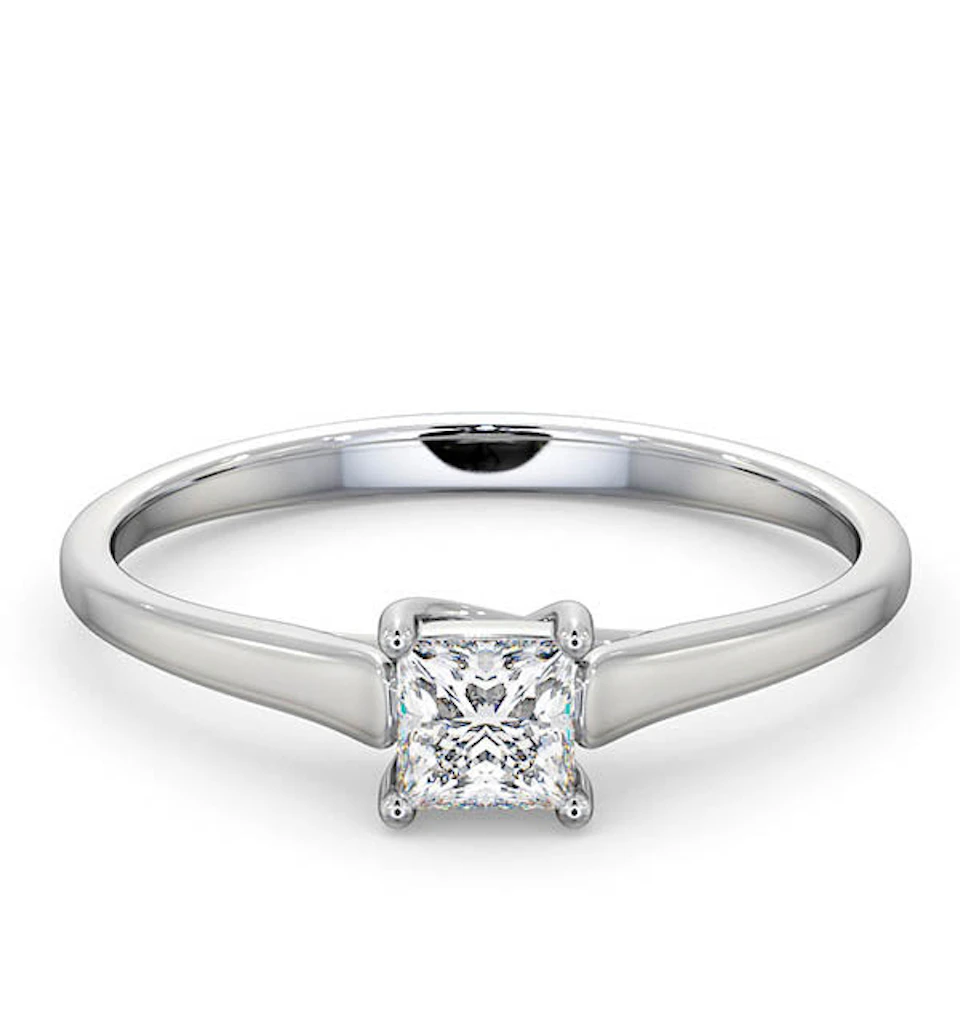Certified Lucy 18K White Gold Diamond Engagement Ring 0.33CT-F-G/VS