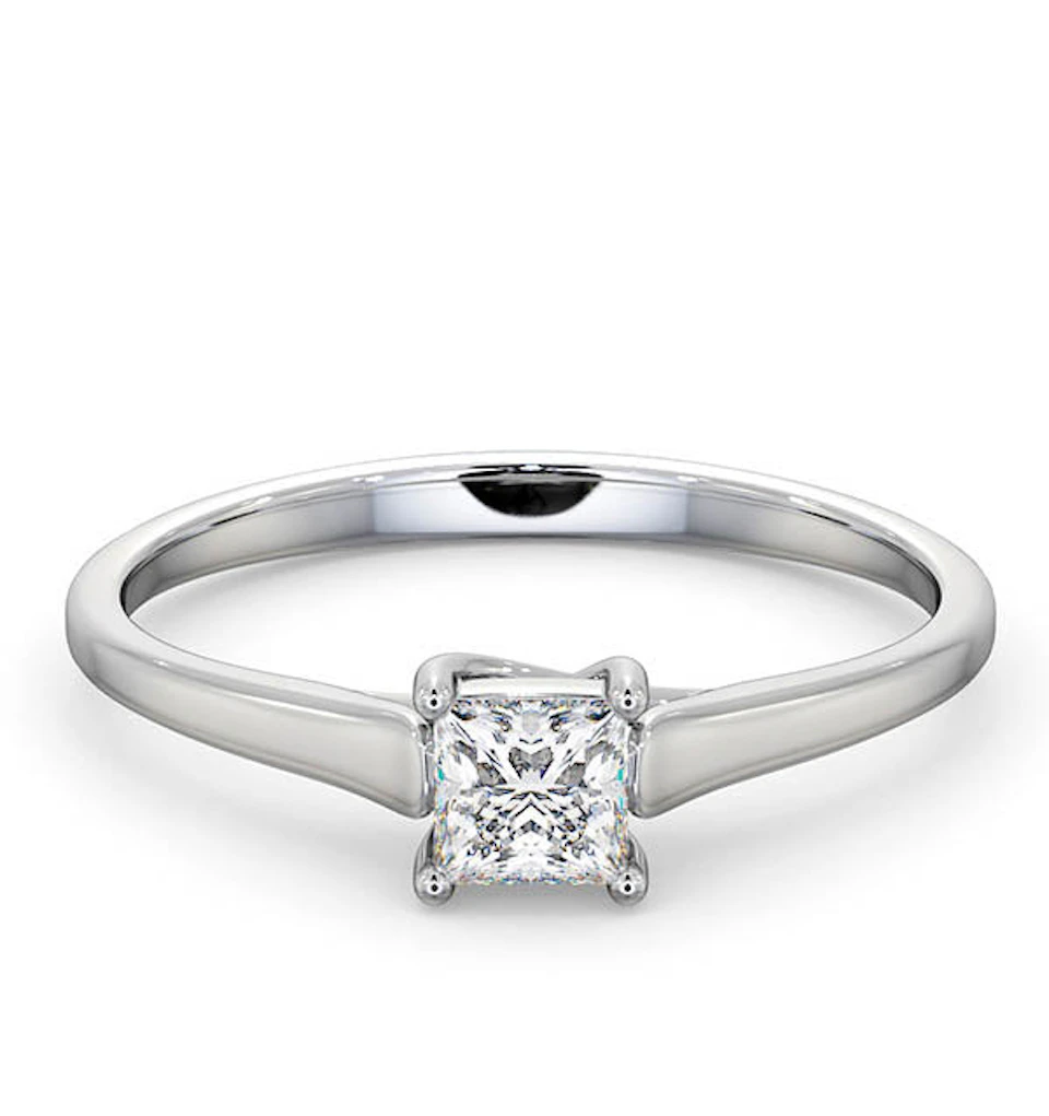 Certified Lucy 18K White Gold Diamond Engagement Ring 0.33CT-G-H/SI
