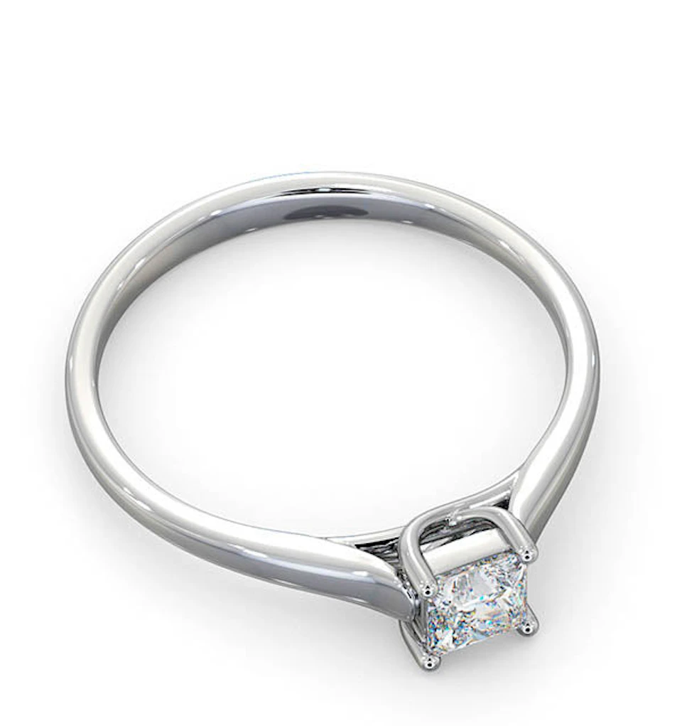 Certified Lucy 18K White Gold Diamond Engagement Ring 0.33CT-G-H/SI
