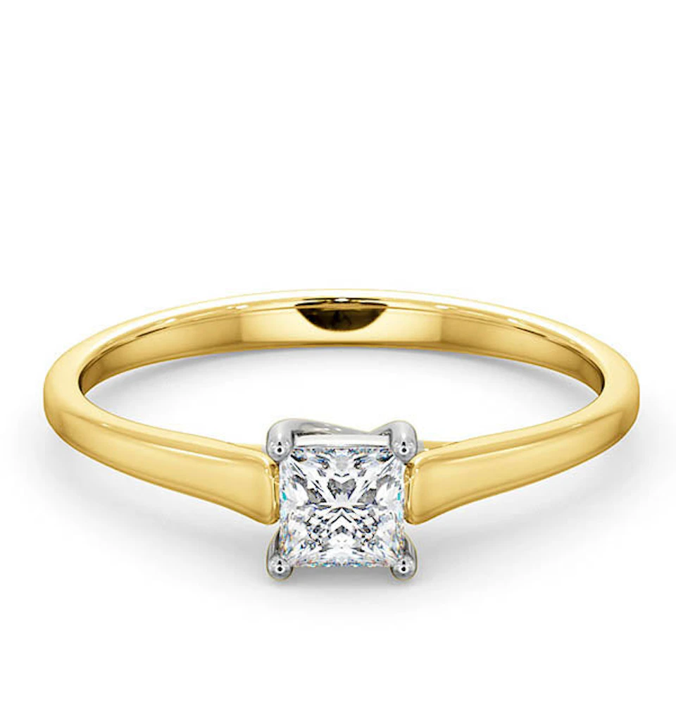 Certified Lucy 18K Gold Diamond Engagement Ring 0.33CT-G-H/SI