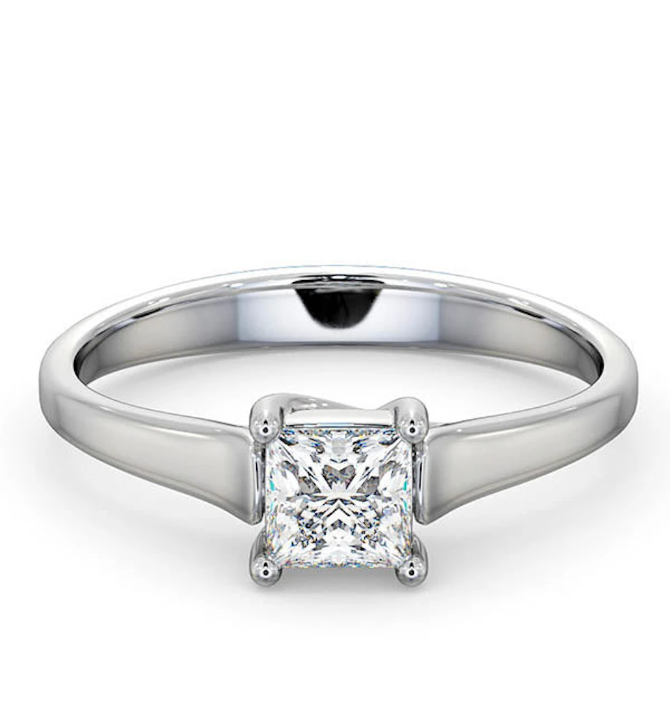Certified Lucy 18K White Gold Diamond Engagement Ring 0.50CT-F-G/VS