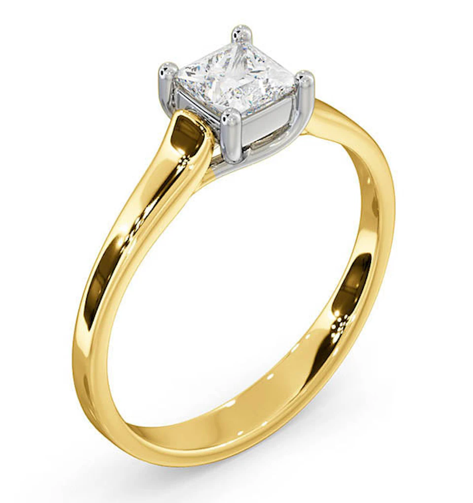 Certified Lucy 18K Gold Diamond Engagement Ring 0.50CT-F-G/VS