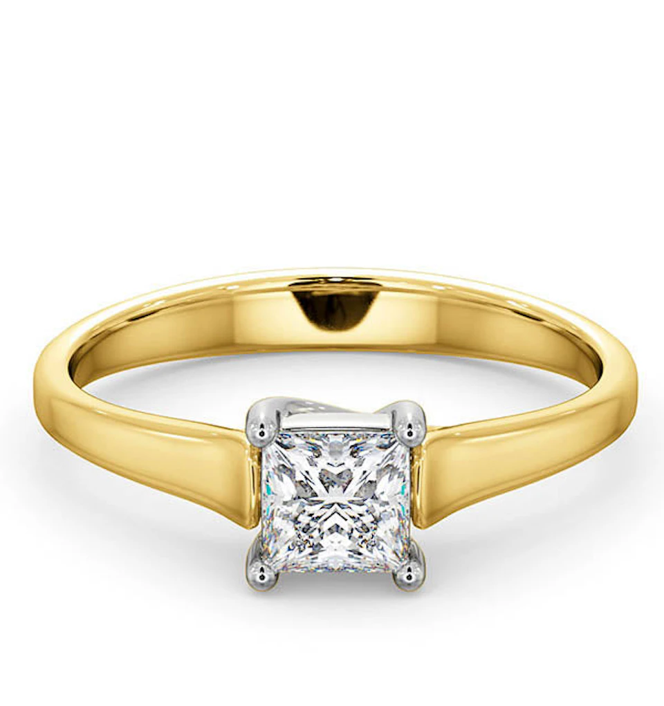 Certified Lucy 18K Gold Diamond Engagement Ring 0.50CT-F-G/VS