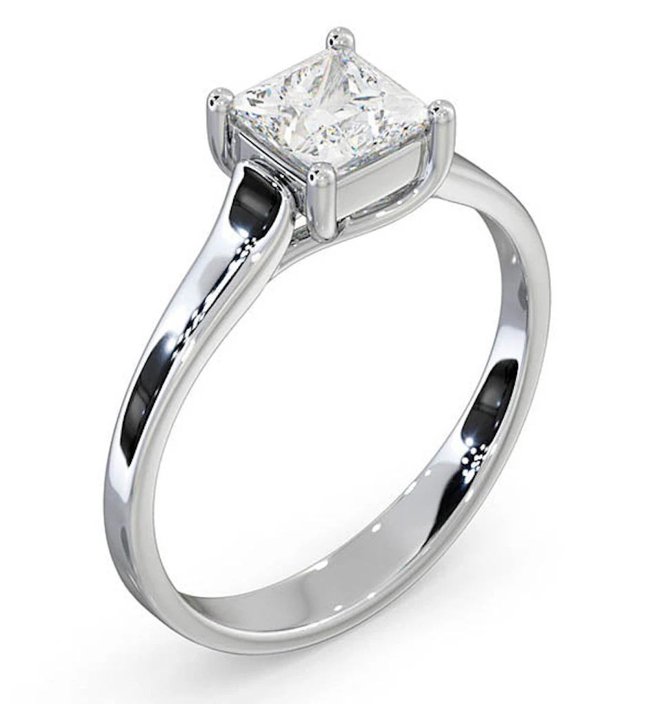 Engagement Ring Certified Lucy 18K White Gold Diamond 0.75CT-G-H/SI