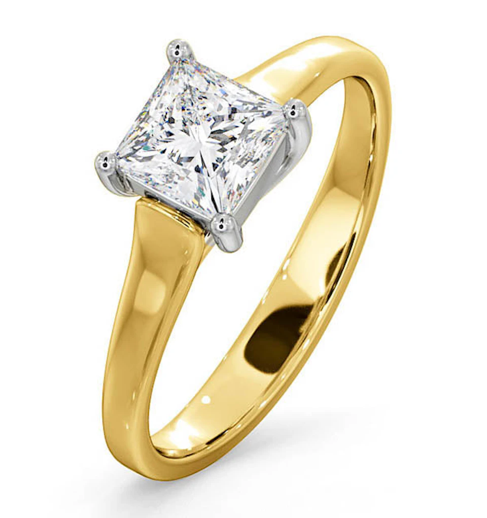 Certified Lucy 18K Gold Diamond Engagement Ring 0.75CT-F-G/VS