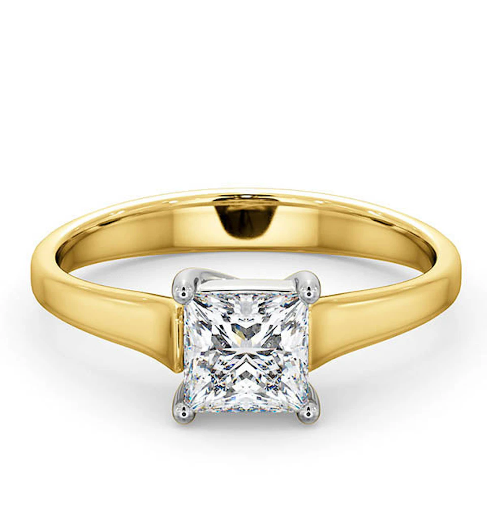 Certified Lucy 18K Gold Diamond Engagement Ring 0.75CT-F-G/VS