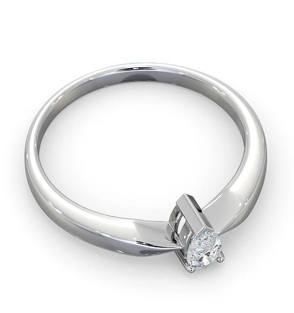 Certified Pear Shaped Platinum Diamond Engagement Ring 0.25CT-G/Vs