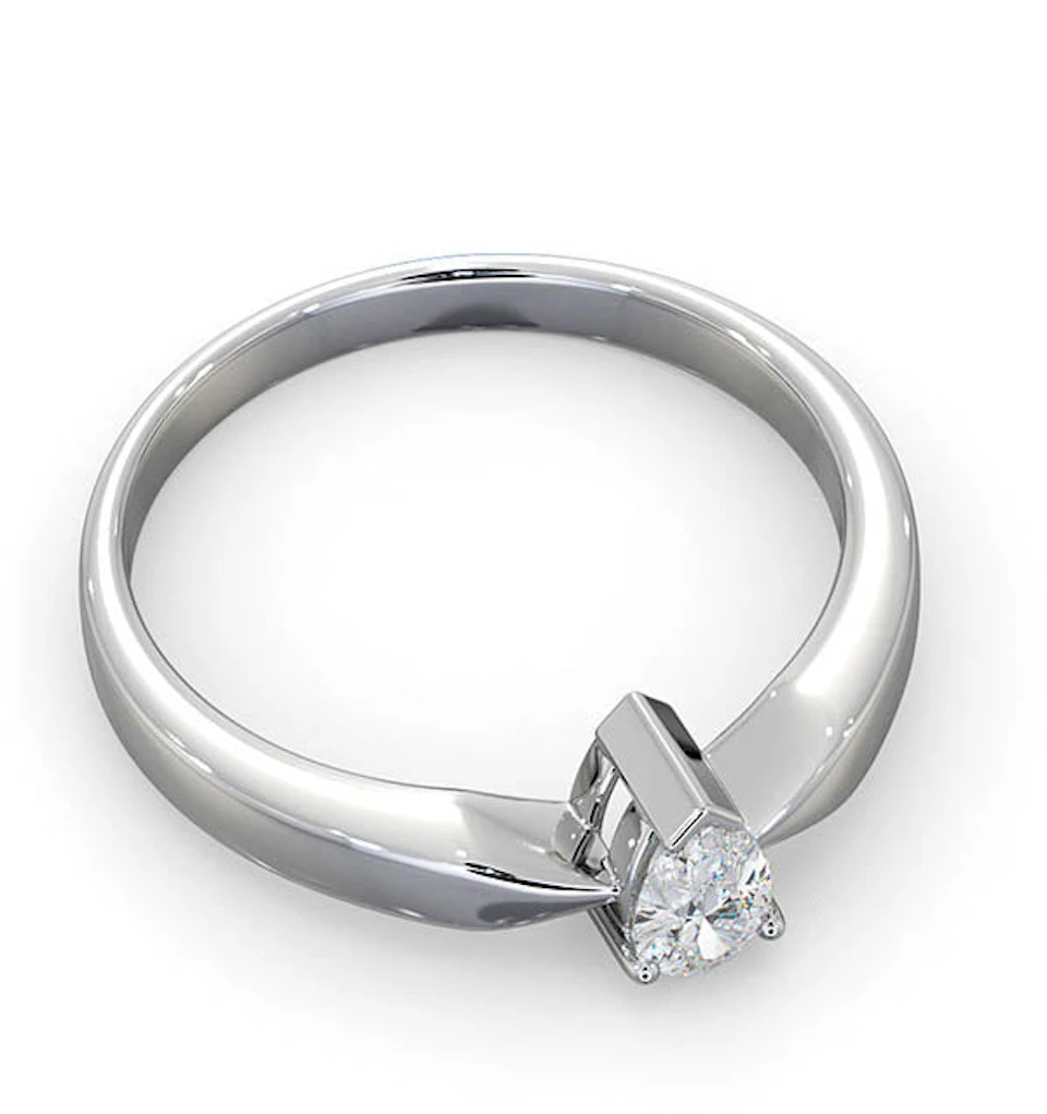Engagement Ring Certified Pear Shaped Diamond 0.33CT G/VS 18K Gold