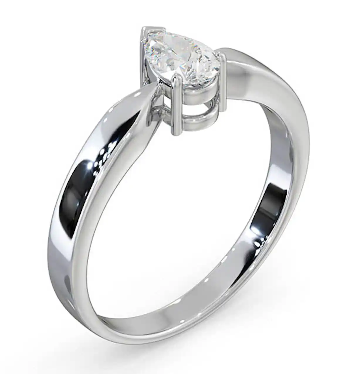 Certified Pear Shaped Platinum Diamond Engagement Ring 0.50CT-G/Vs