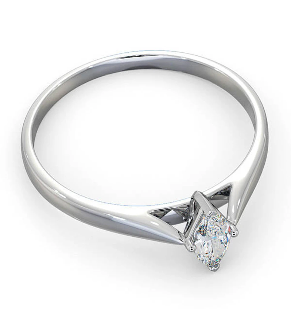 Engagement Ring Certified Marquise Diamond 0.25CT H/SI 18K White Gold