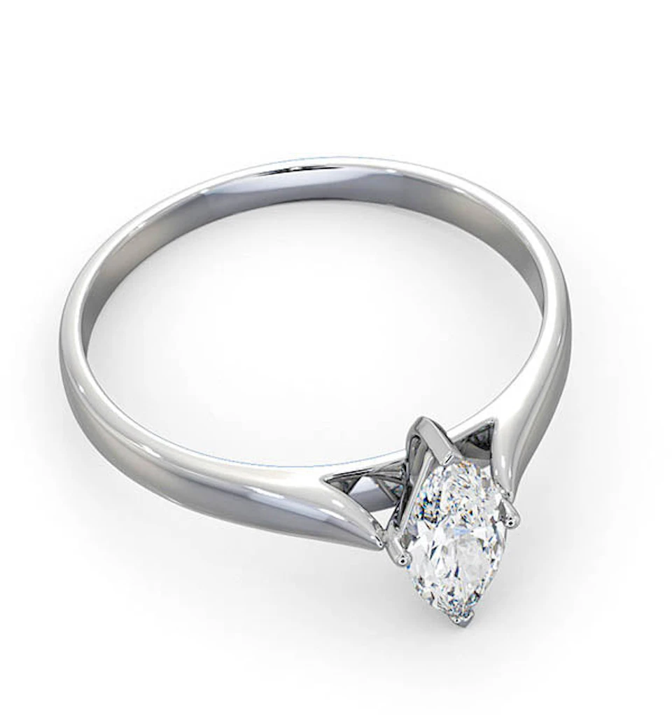 Engagement Ring Certified Marquise Diamond 0.50CT G/VS 18K White Gold