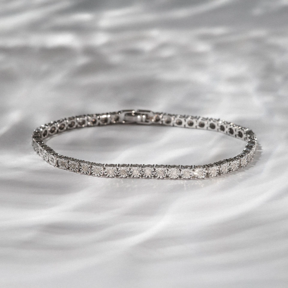 Brilliance Lab Silver Diamond Set 1.00ct Tennis Bracelet