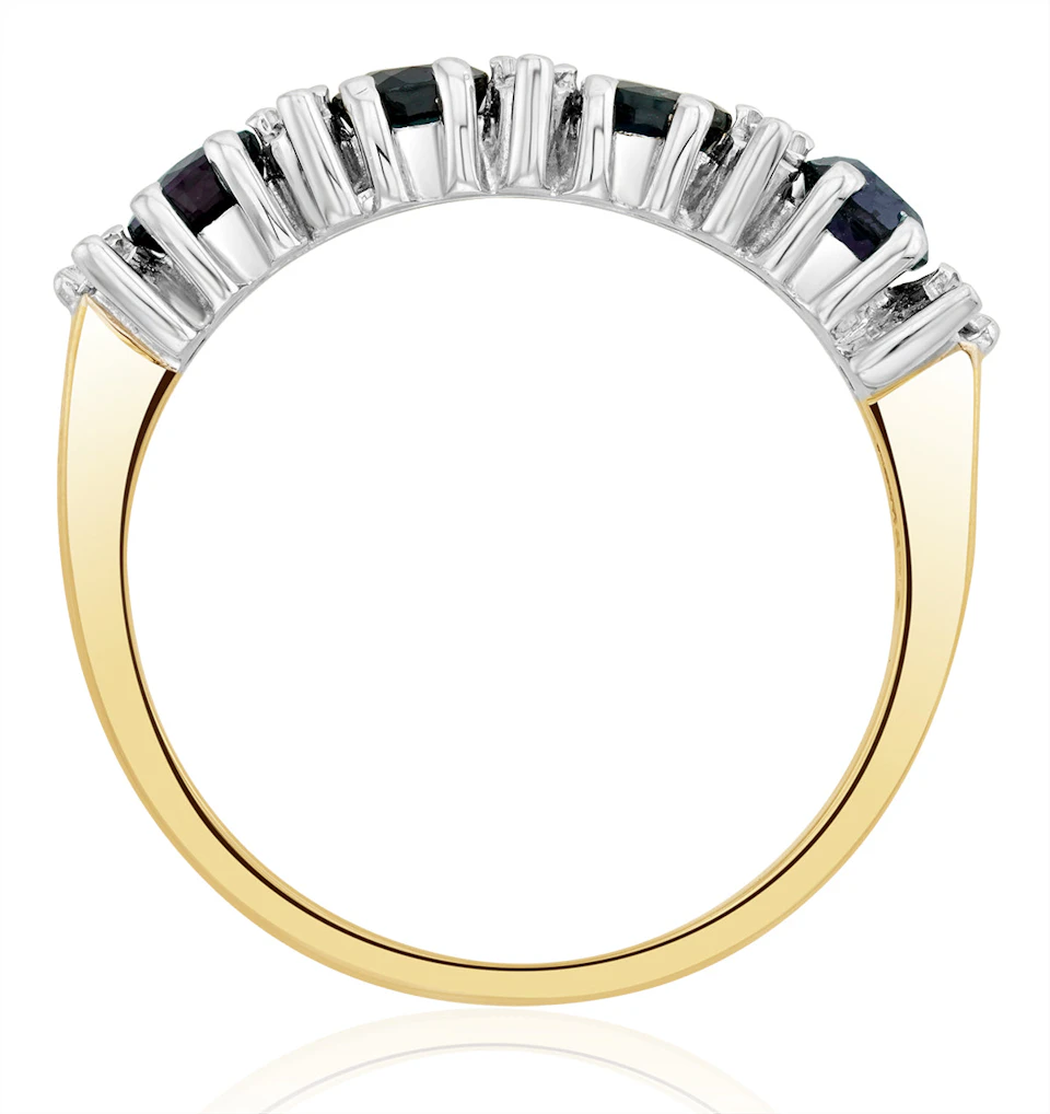 Sapphire 0.85ct And Diamond 9K Gold Ring