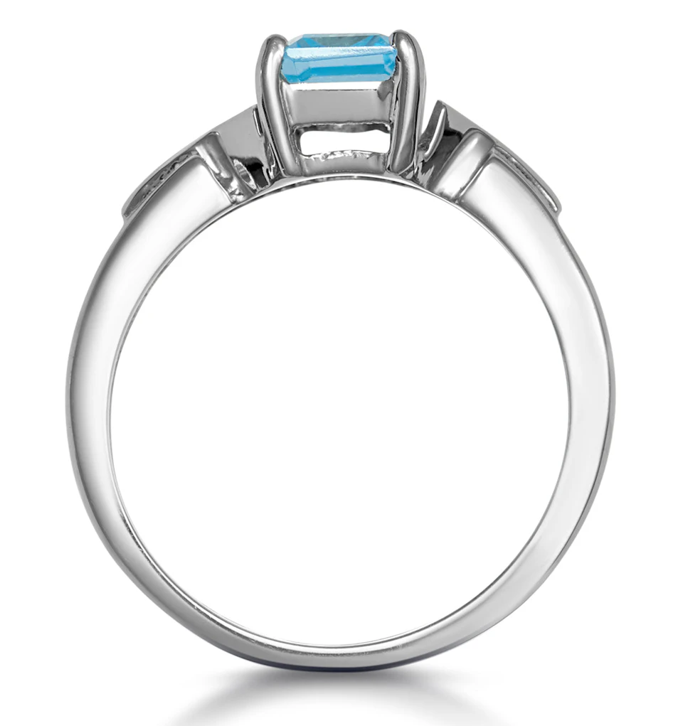 Sky Blue Topaz 1.25CT 9K White Gold Ring