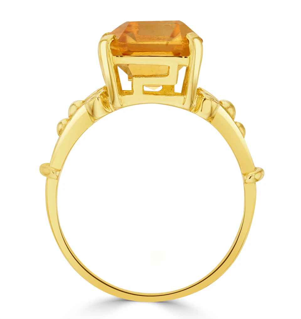 Citrine 14 x 10mm And 9K Gold Ring