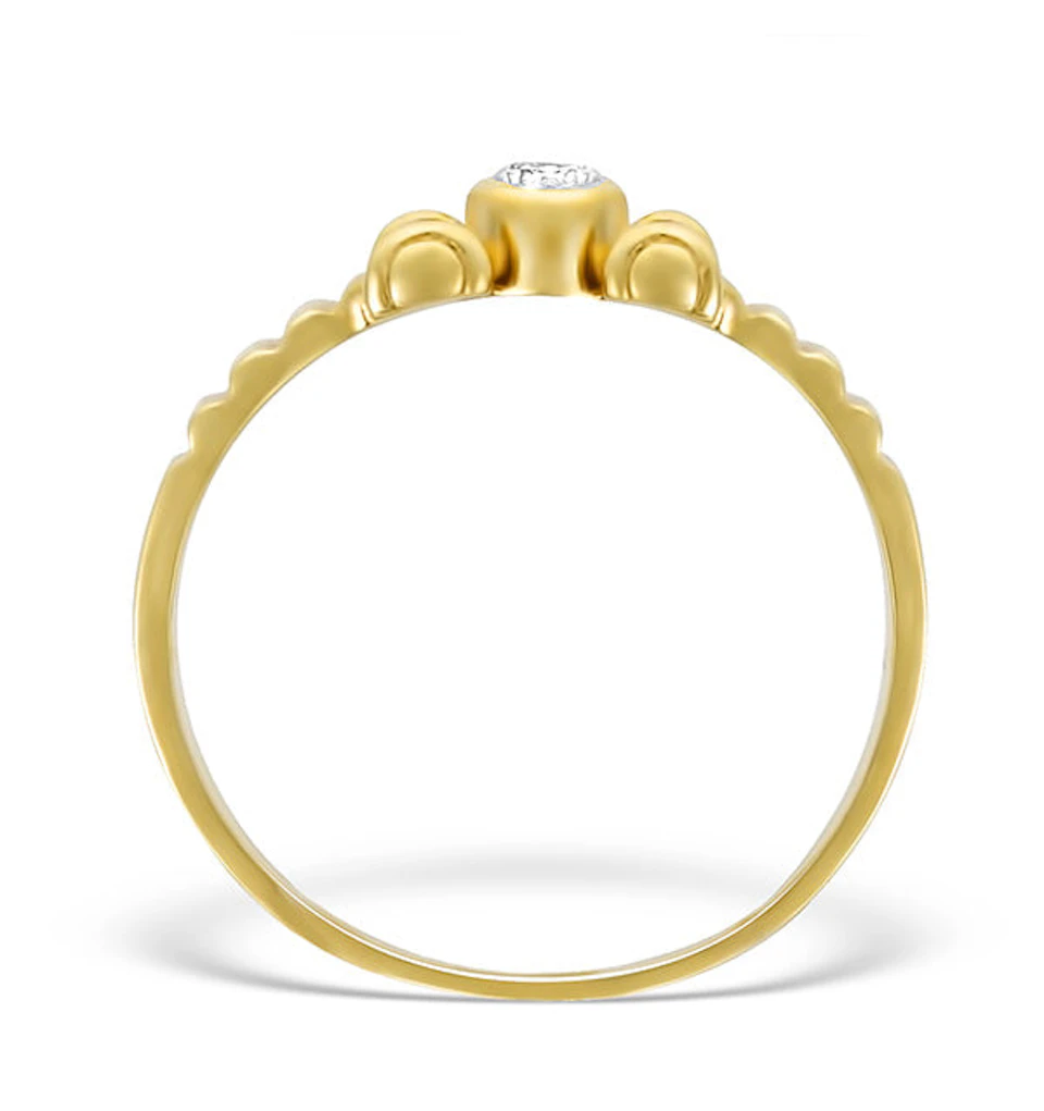 9K Gold Diamond Solitaire Ring - A3891