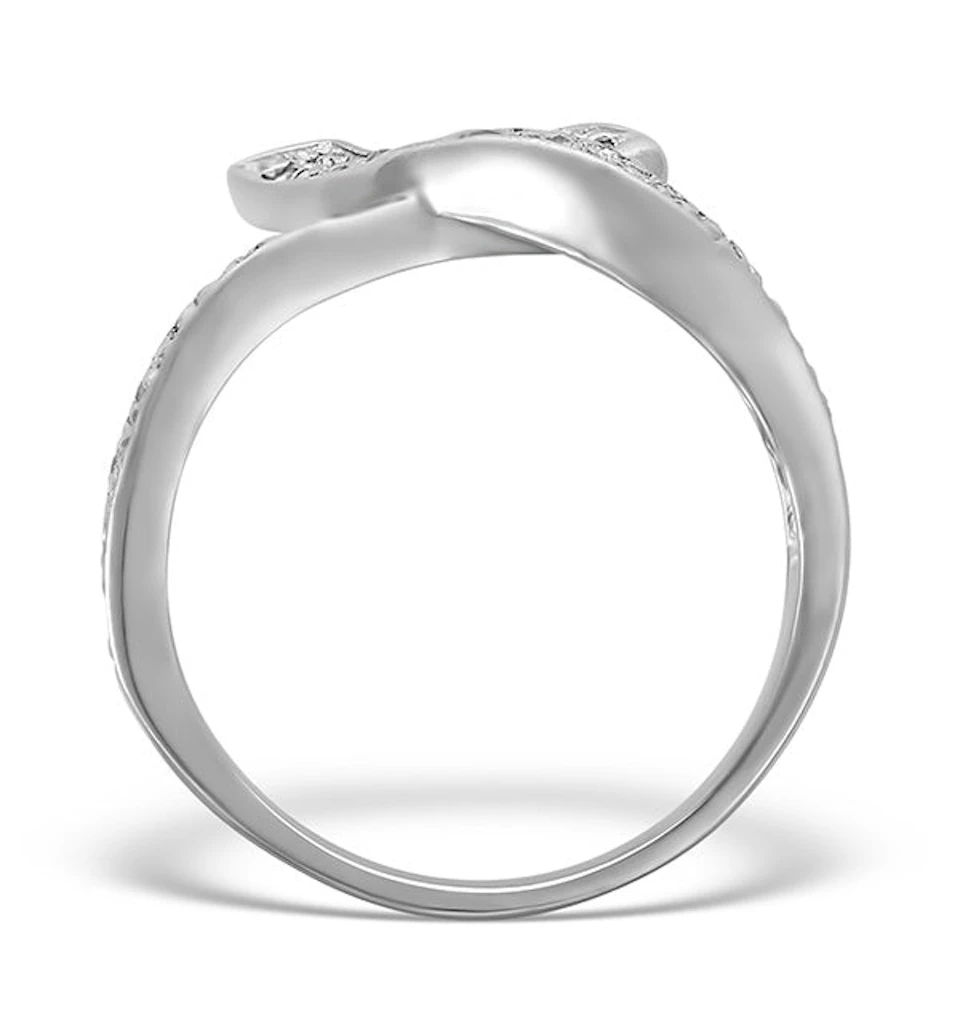 9K White Gold Diamond Pave Cross Design Ring - A4255 - SIZE M