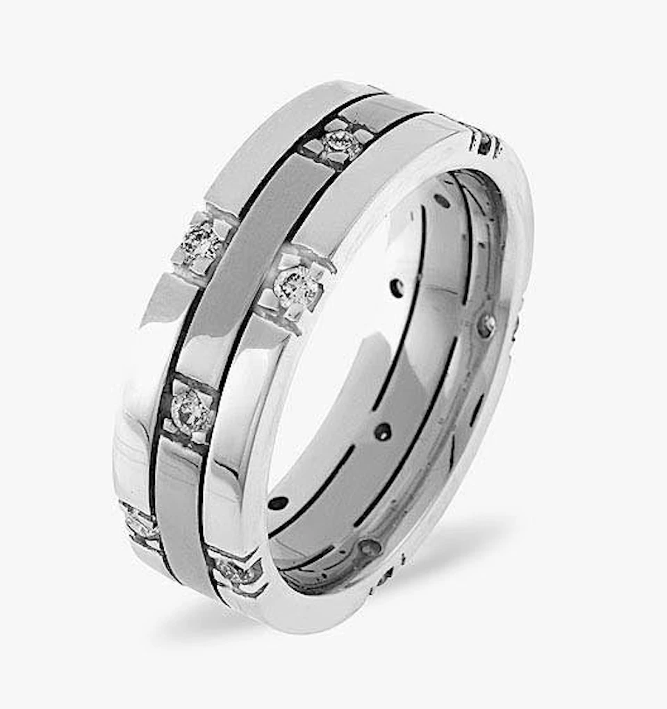 Amy 0.37CT H/SI Diamond and White Gold Wedding Ring