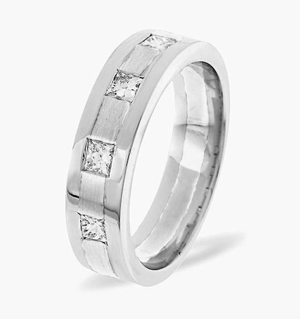 Mens 0.35ct G/Vs Diamond Platinum Dress Ring
