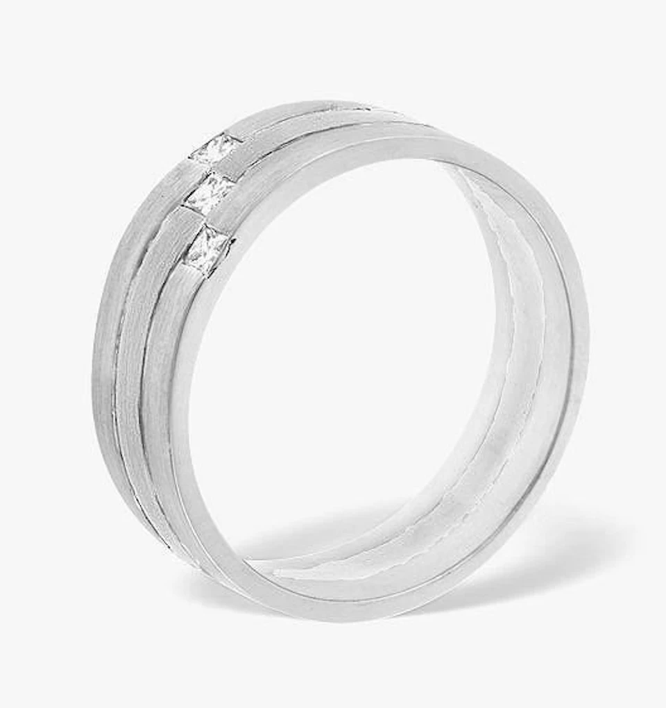 Lauren 3 Stone Platinum Diamond Wedding Ring 0.07CT H/SI