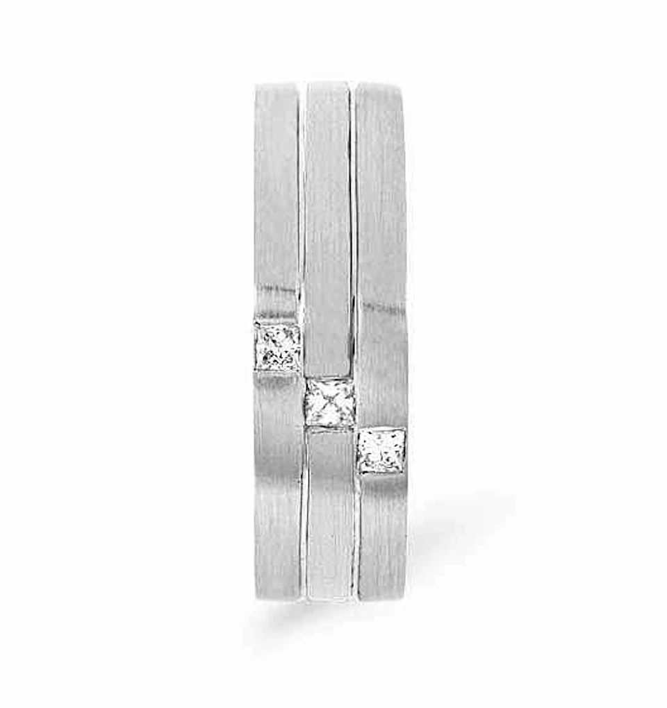 Lauren 3 Stone Platinum Diamond Wedding Ring 0.07CT H/SI