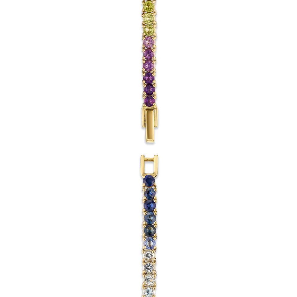 Rainbow Tennis Bracelet 7.50ct in 18K Gold Vermeil