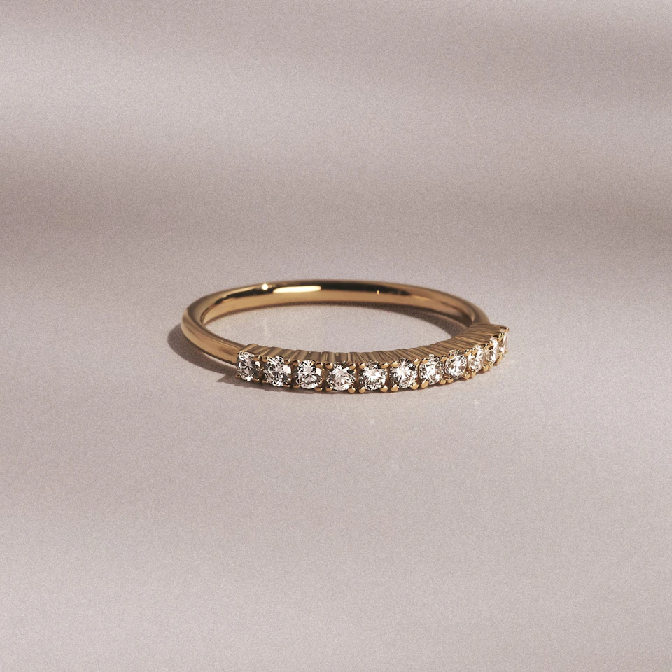 Twilight Lab Diamond 0.30ct H/SI Half Eternity Ring in 18K Gold Vermeil