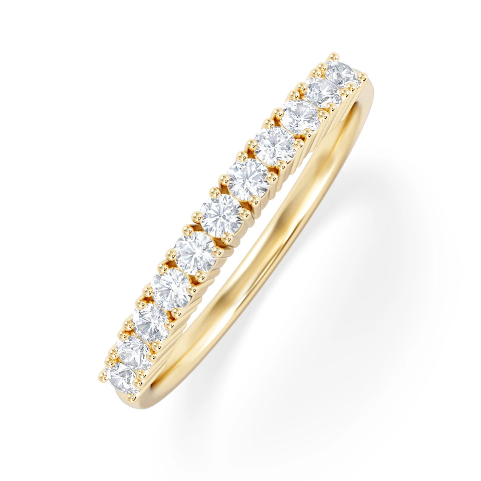 Twilight Lab Diamond 0.30ct H/SI Half Eternity Ring in 18K Gold Vermeil
