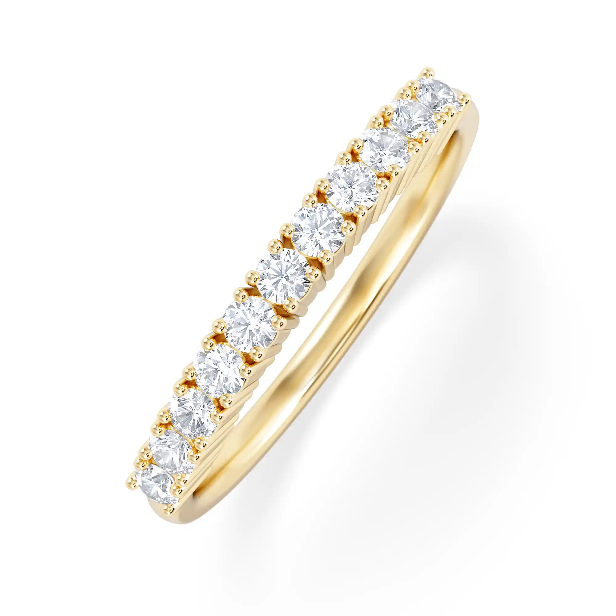 Twilight Lab Diamond 0.30ct H/SI Half Eternity Ring in 18K Gold Vermeil