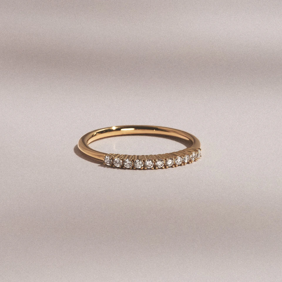 Twilight Lab Diamond 0.15ct H/SI Half Eternity Ring in 18K Gold Vermeil