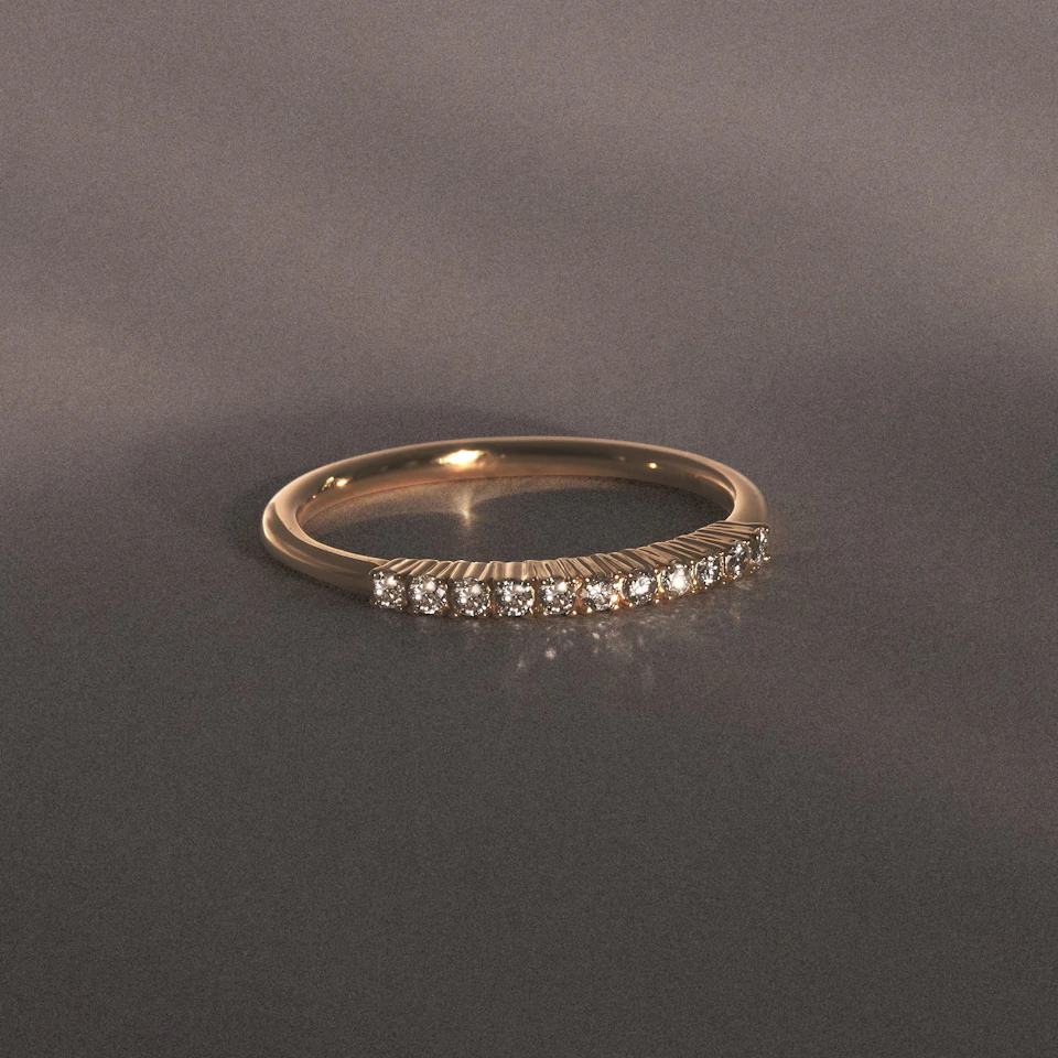 Twilight Lab Diamond 0.15ct H/SI Half Eternity Ring in 18K Gold Vermeil