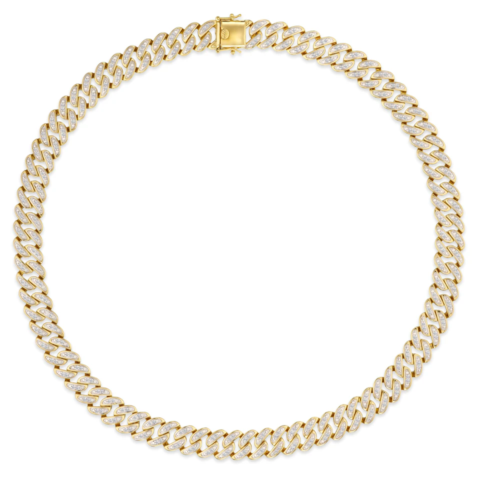 21 Inch Havana Cuban Lab Diamond Necklace 3.00ct Set in 18K Gold Vermeil