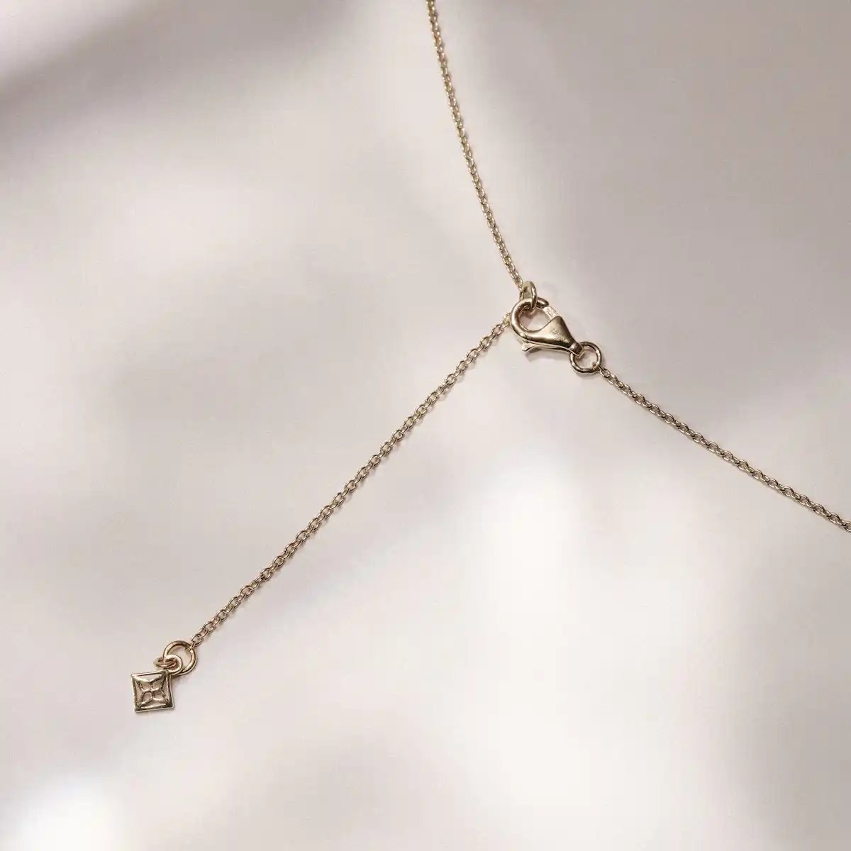 Love Letter Initial M Lab Diamond Necklace set in 18K Gold Vermeil