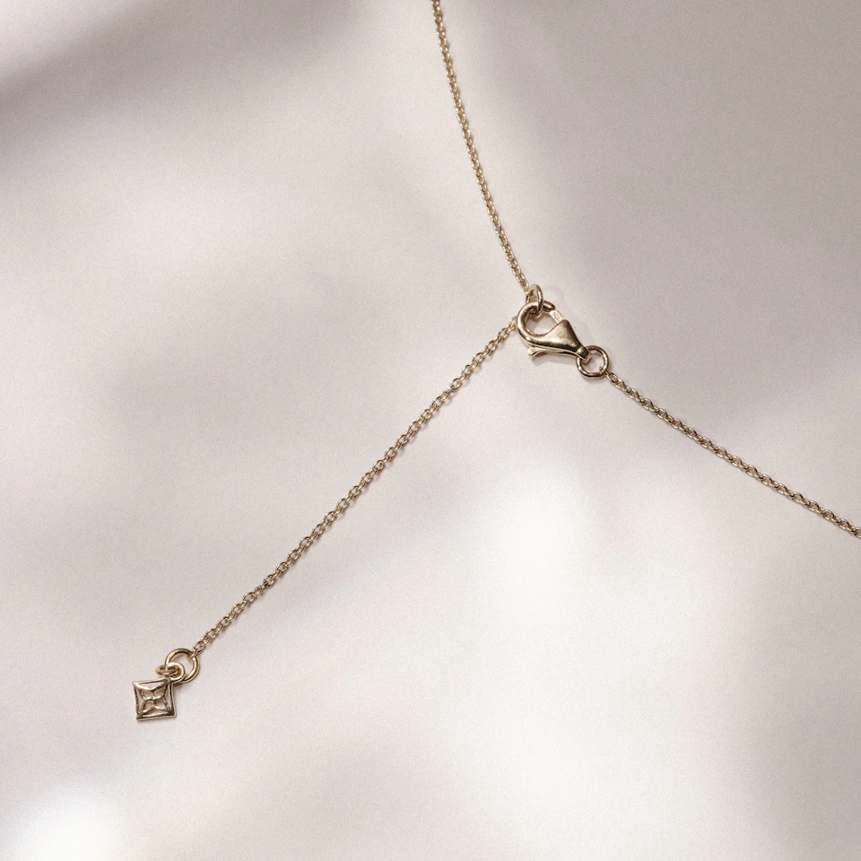 Love Letter Initial H Lab Diamond Necklace set in 18K Gold Vermeil