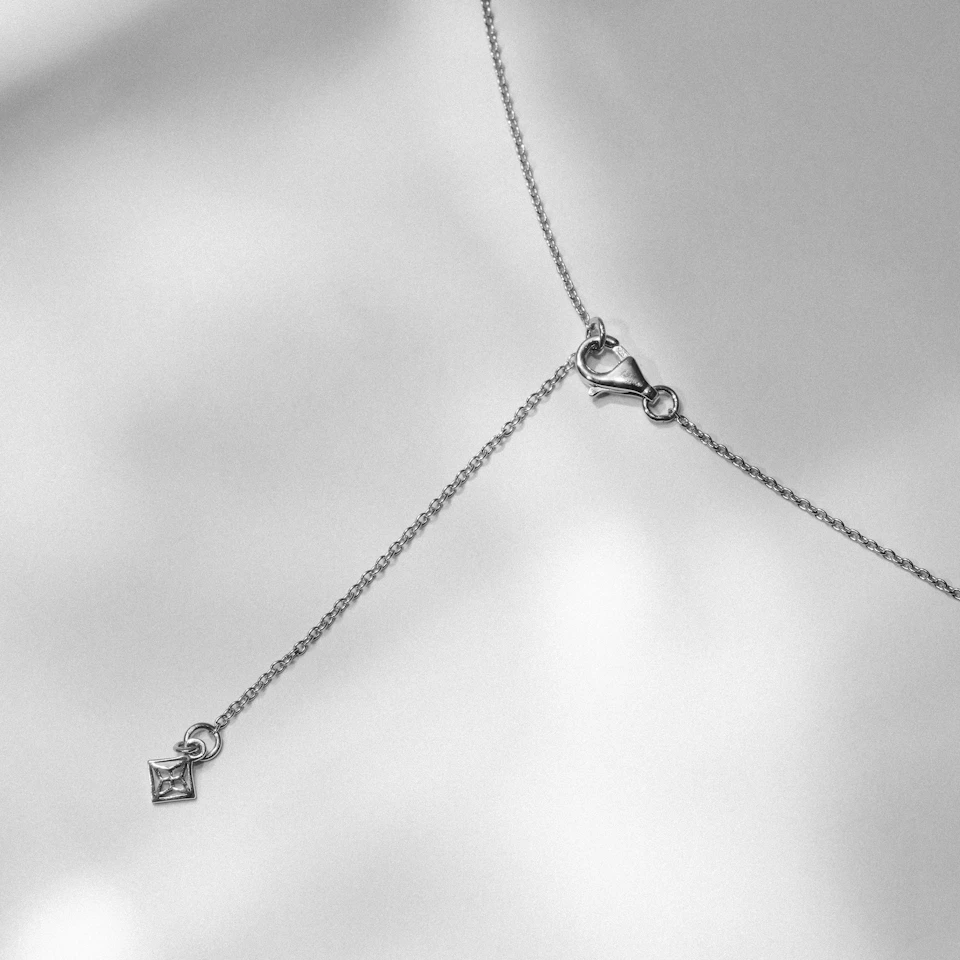 Love Letter Initial P Lab Diamond Necklace set in 925 Sterling Silver