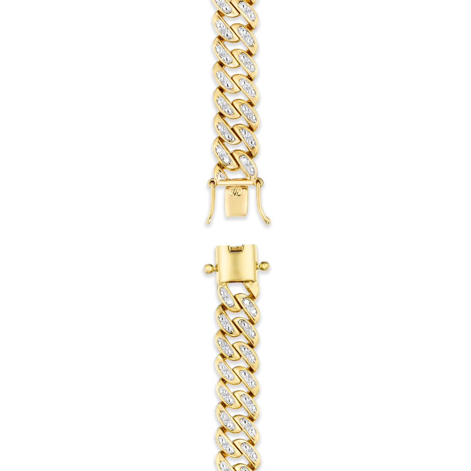 16 Inch Havana Cuban Lab Diamond Necklace 1ct Set in 18K Gold Vermeil