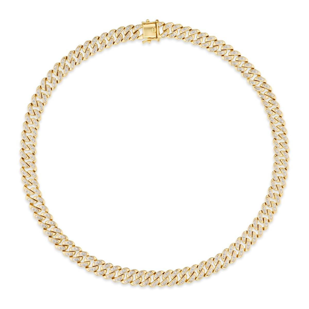 16 Inch Havana Cuban Lab Diamond Necklace 1ct Set in 18K Gold Vermeil