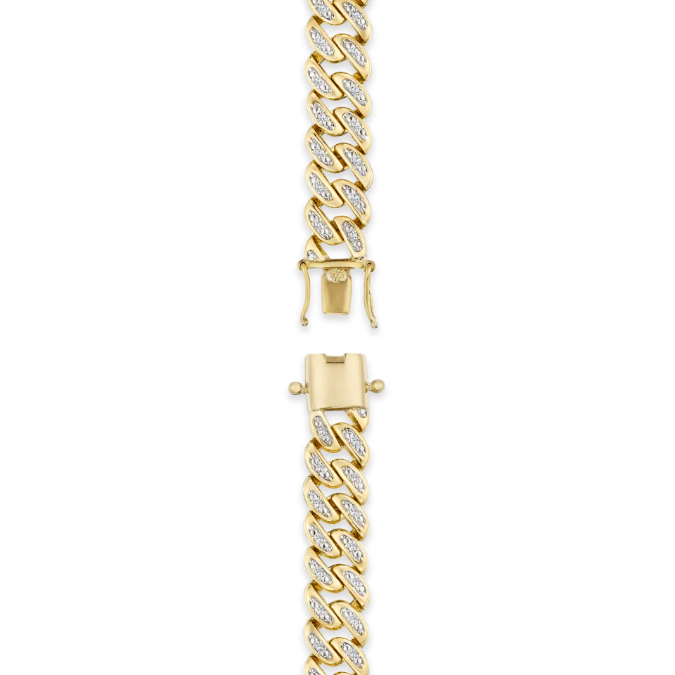 21 Inch Havana Cuban Lab Diamond Necklace 1.20ct Set in 18K Gold Vermeil