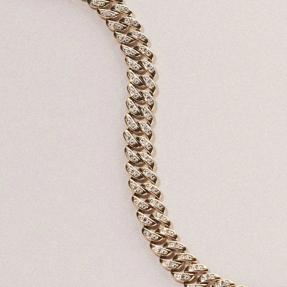 21 Inch Havana Cuban Lab Diamond Necklace 1.20ct Set in 18K Gold Vermeil