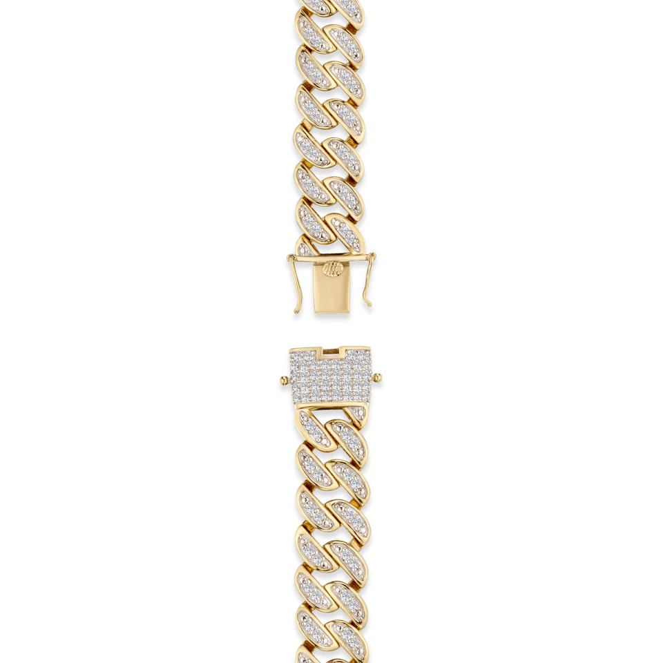 21 Inch Havana Cuban Lab Diamond Necklace 8.00ct Set in 18K Gold Vermeil